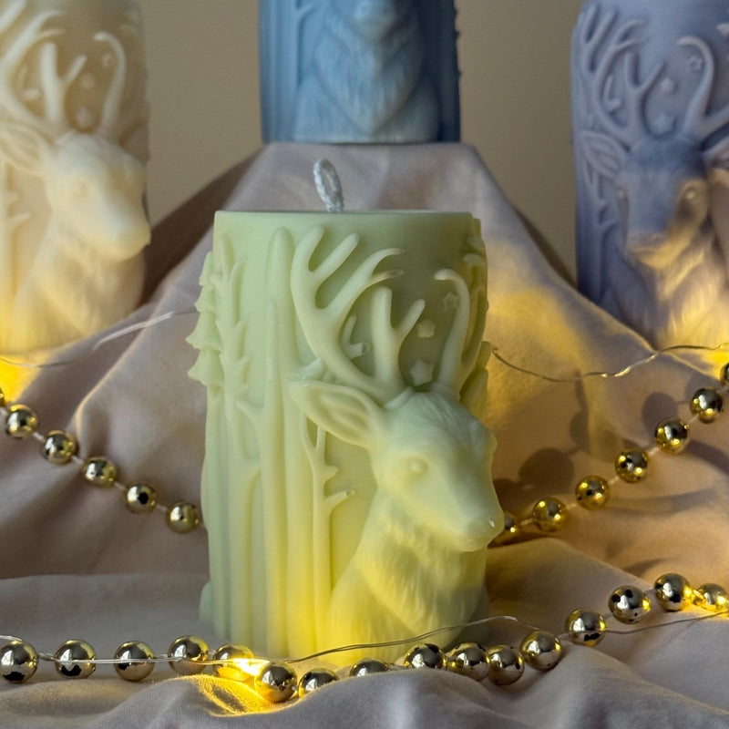Handmade Christmas Reindeer Soy Candle: Holiday Home Decor-4