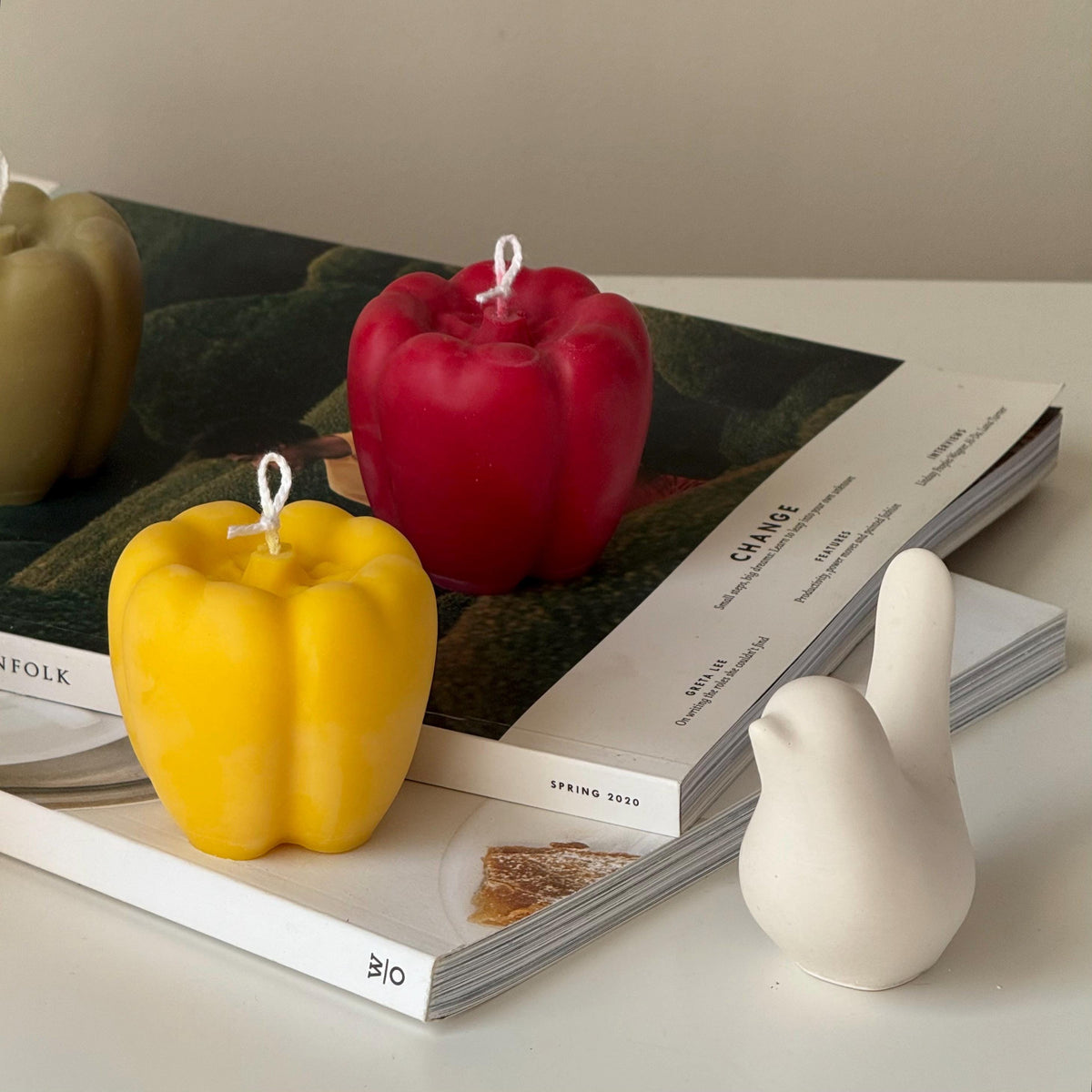 Bell Pepper Candle: Vegan Soy Wax, Minimalist Home Decor-3