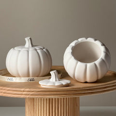 Handmade Jesmonite Pumpkin Jar: Autumn Fall Home Decor-4