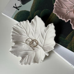 Jesmonite Maple Leaf Tray: Scandi Jewelry Dish, Desk Decor-5