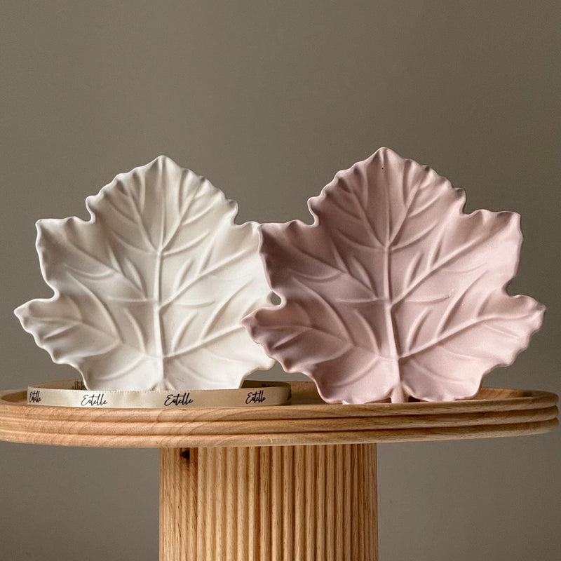 Jesmonite Maple Leaf Tray: Scandi Jewelry Dish, Desk Decor-2