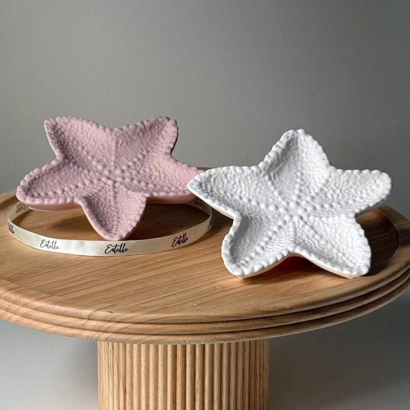 Starfish Jesmonite Jewelry Dish: Scandi Home Decor Tray-4