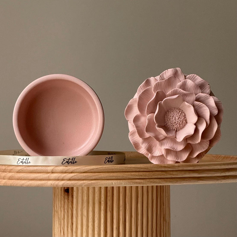 Jesmonite Flower Jar: Scandi Home Decor, Jewelry Storage Dish-3