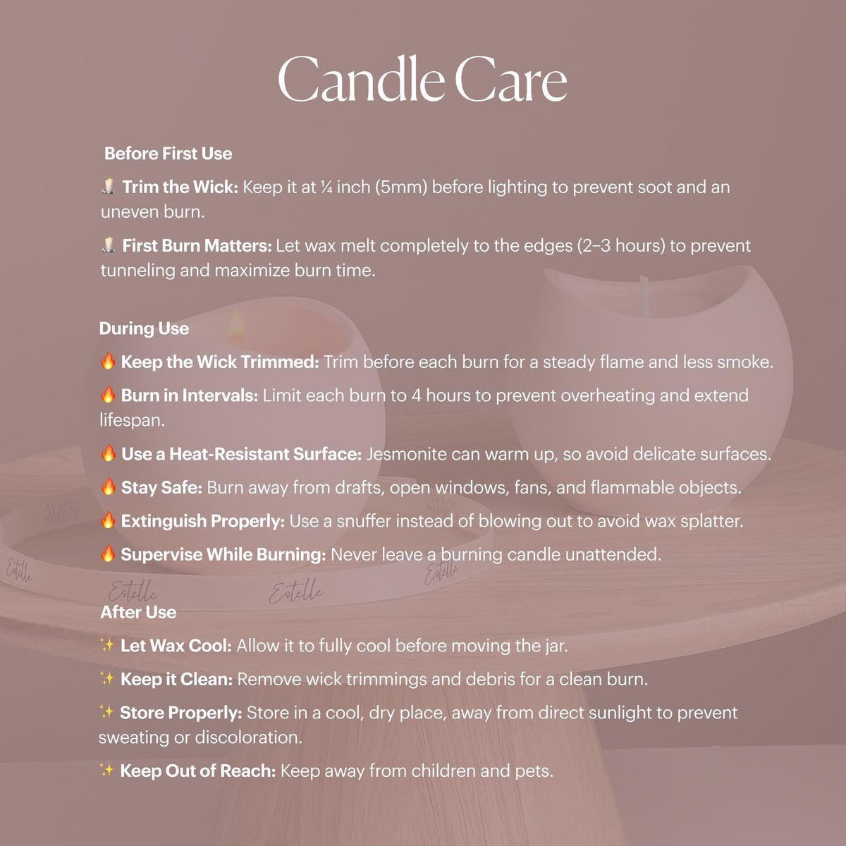 Camelia Flower Soy Wax Candle in Jesmonite Jar: Handmade Scented Candle-5