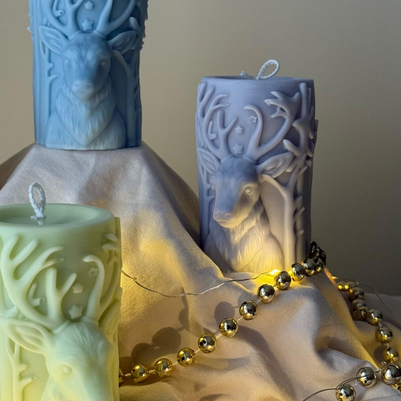 Handmade Christmas Reindeer Soy Candle: Holiday Home Decor-5