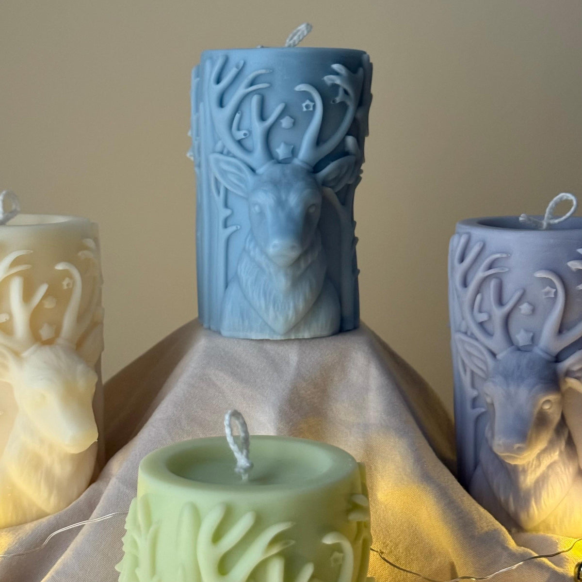 Handmade Christmas Reindeer Soy Candle: Holiday Home Decor-3