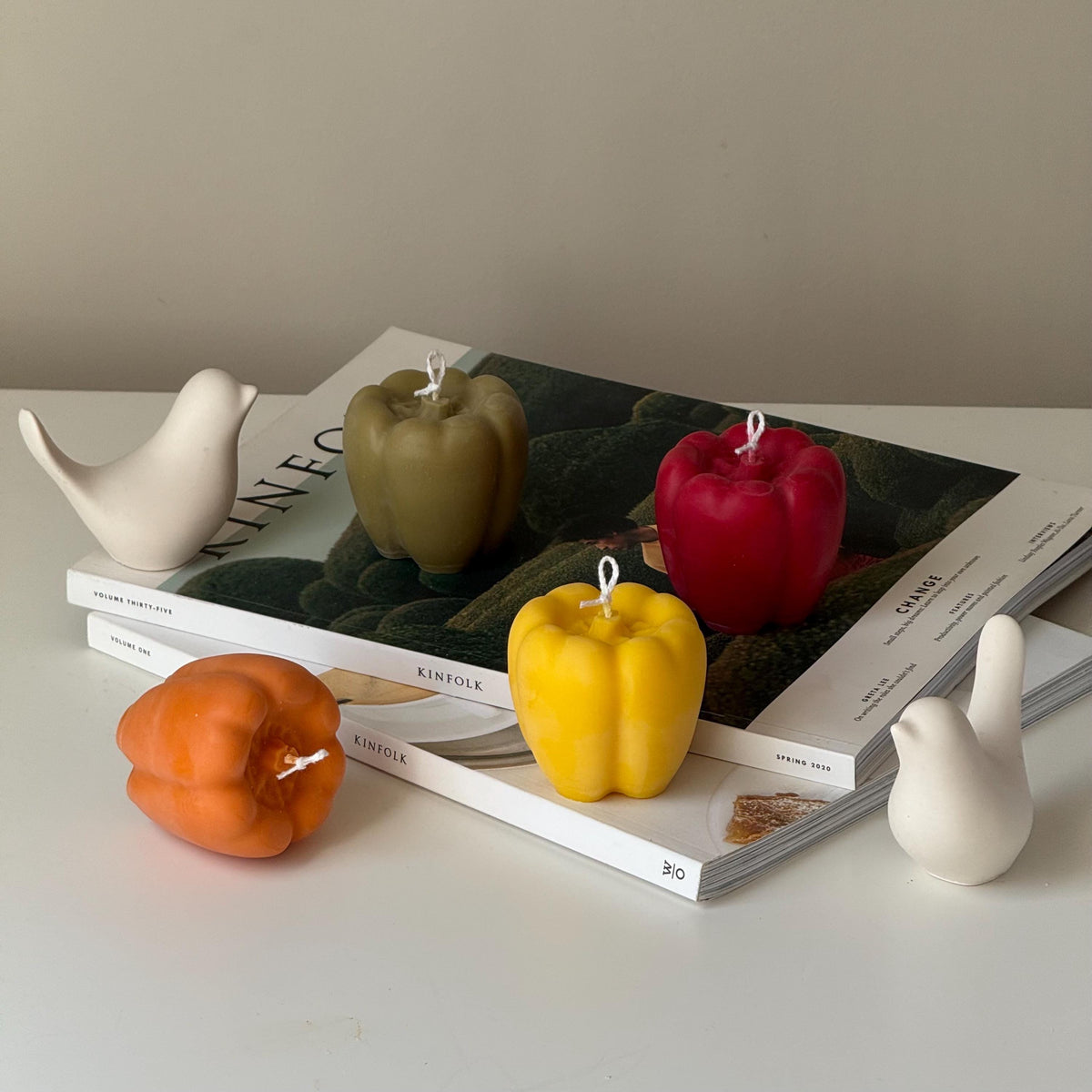 Bell Pepper Candle: Vegan Soy Wax, Minimalist Home Decor-4