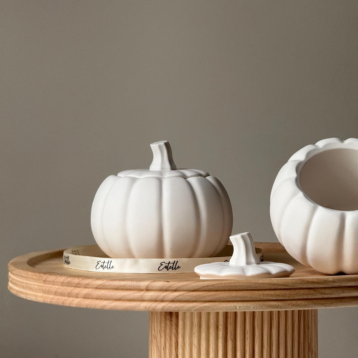 Handmade Jesmonite Pumpkin Jar: Autumn Fall Home Decor-2