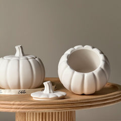 Handmade Jesmonite Pumpkin Jar: Autumn Fall Home Decor-3