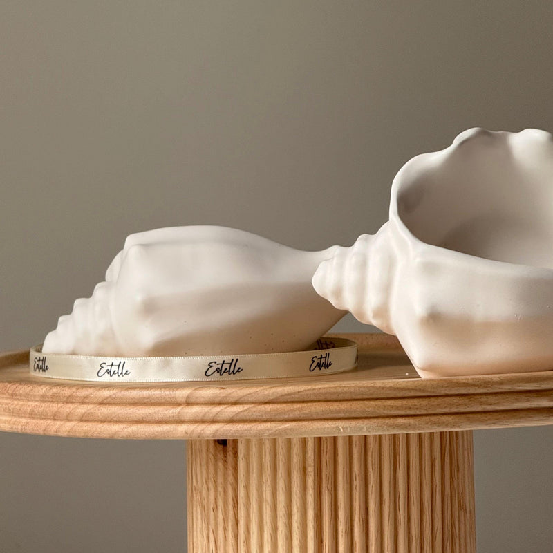 Conch Shell Jesmonite Trinket Tray: Coastal Jewelry Storage Dish-3