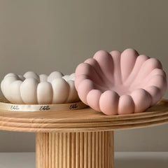 Jesmonite Trinket Tray: Round Jewelry Storage Dish, Scandi Home Decor-4