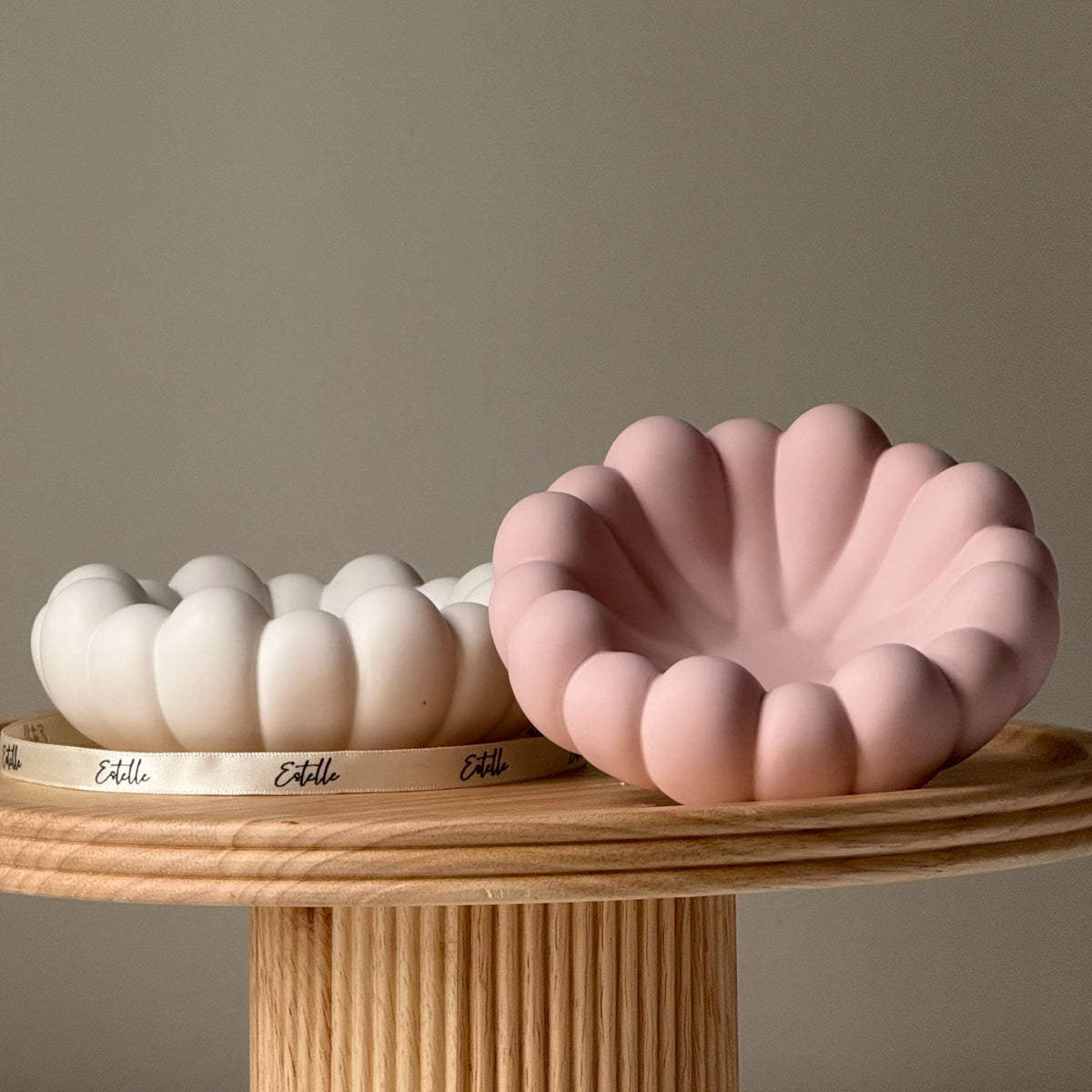Jesmonite Trinket Tray: Round Jewelry Storage Dish, Scandi Home Decor-2