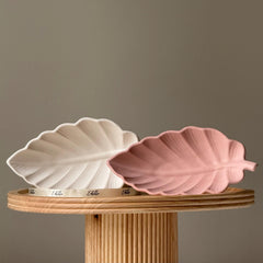Jesmonite Leaf Tray: Scandi Jewelry Dish, Desk Organizer-1