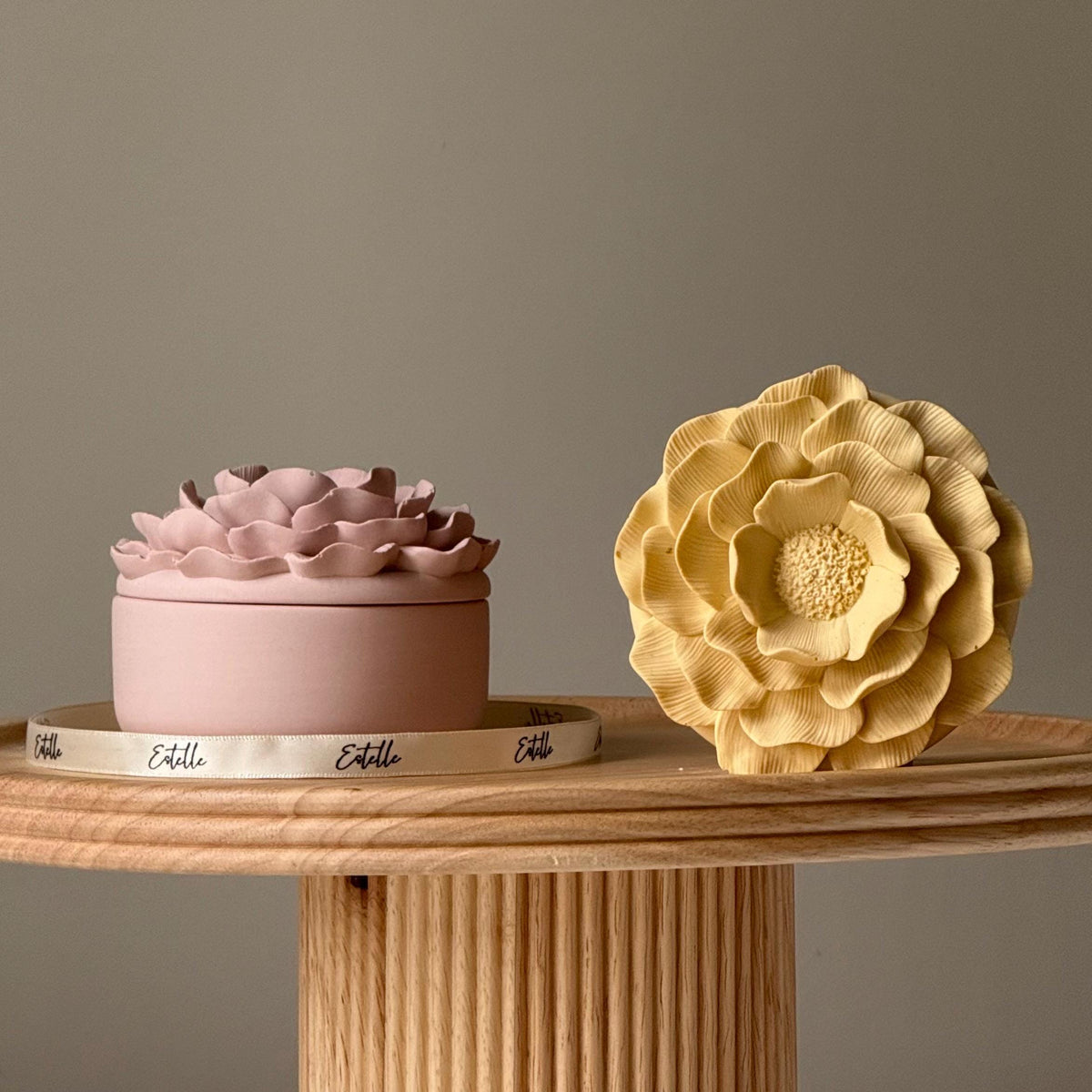 Jesmonite Flower Jar: Scandi Home Decor, Jewelry Storage Dish-2