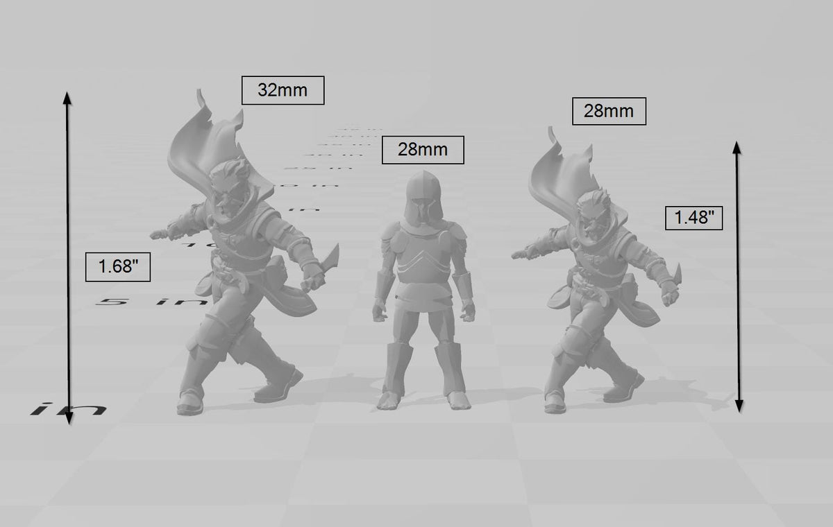 Caped Rogues mini set | DnD Miniature, Premium Resin, Durable and Tough for your TTRPG and Wargaming! 32mm, 28mm, Thief, Assassin
