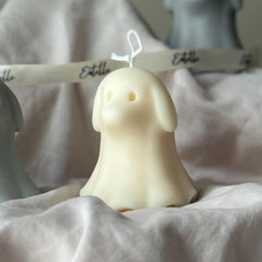 Halloween Dog Ghost Candle: Handmade Soy Wax Animal Gift-2