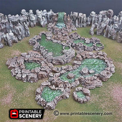 Grotto Pools 7pc set | DnD RPG and Warming Terrain, Durable and High quality. Perfect For Diorama and Models. Cavern, Cave, Goblin, Water-1