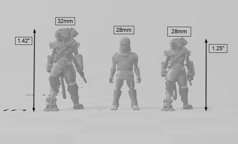 Catfolk Rogues mini set | DnD Miniature, Premium Resin, Durable and Tough for your TTRPG and Wargaming! 32mm, 28mm, Tabaxi, Ranger, Thief-2
