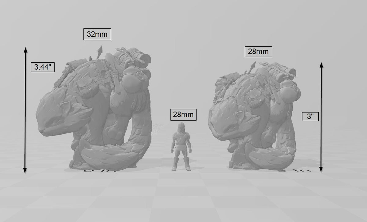 Giant Companion Cat mini | DnD Miniature, Premium Resin, Durable and Tough for your TTRPG and Wargaming! 32mm, 28mm, Travel, Caravan-2