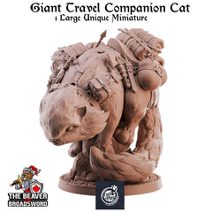 Giant Companion Cat mini | DnD Miniature, Premium Resin, Durable and Tough for your TTRPG and Wargaming! 32mm, 28mm, Travel, Caravan-1