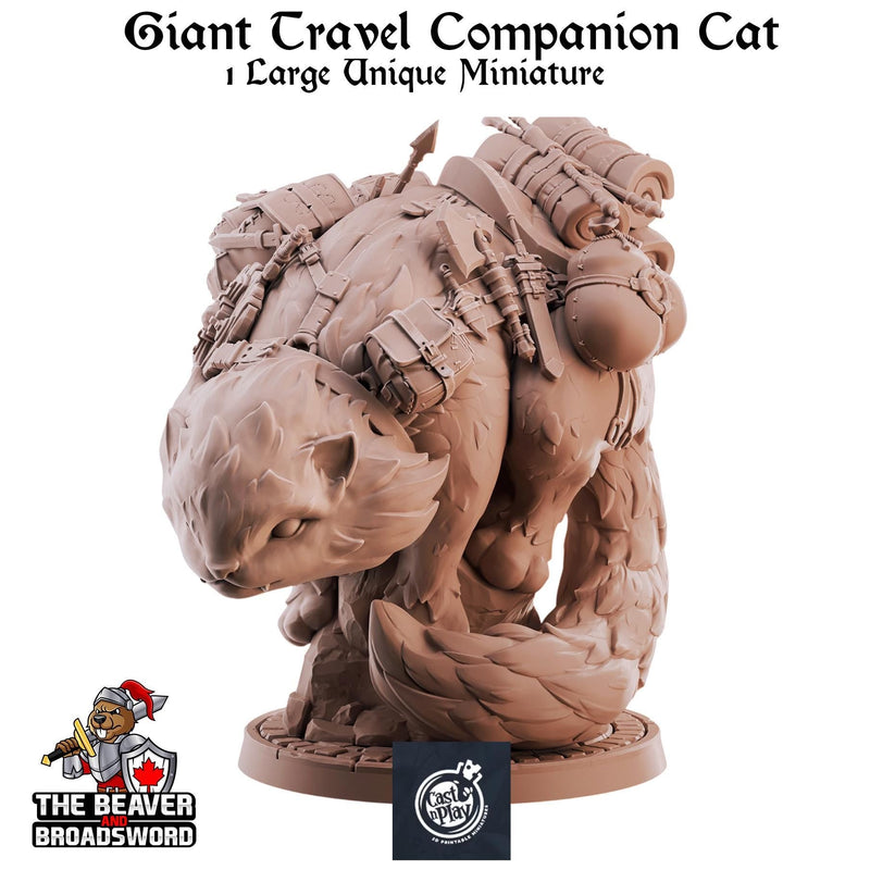 Giant Companion Cat mini | DnD Miniature, Premium Resin, Durable and Tough for your TTRPG and Wargaming! 32mm, 28mm, Travel, Caravan-1