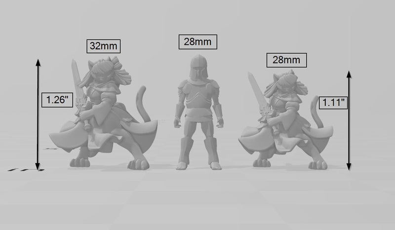 Catfolk Clerics mini set | DnD Miniature, Premium Resin, Durable and Tough for your TTRPG and Wargaming! 32mm, 28mm, Fighter, Paladin-2