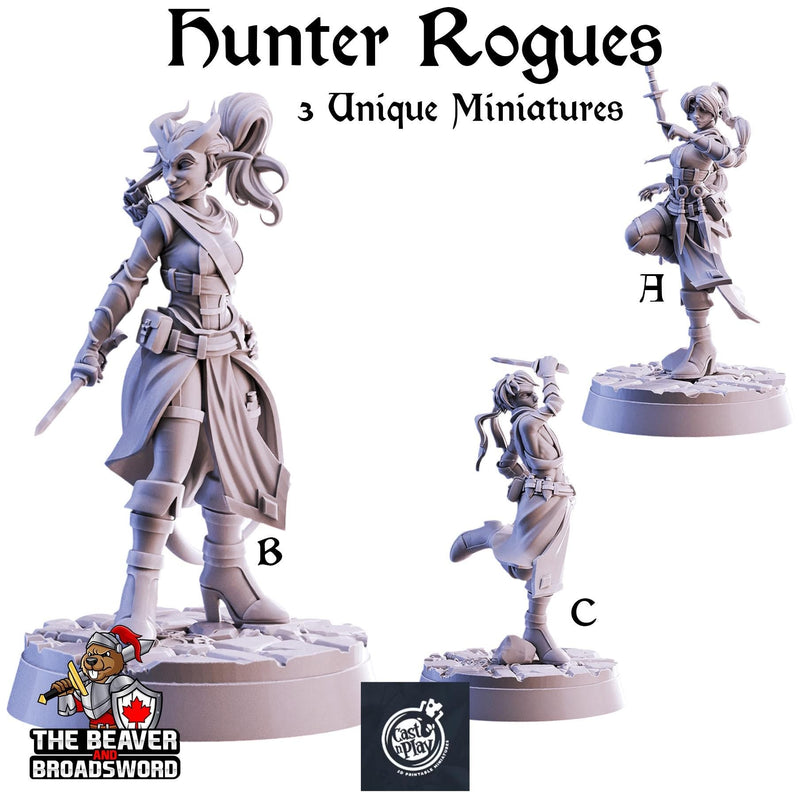 Hunter Rogues mini set | DnD Miniature, Premium Resin, Durable and Tough for your TTRPG and Wargaming! 32mm, 28mm, Thief, Assassin-1