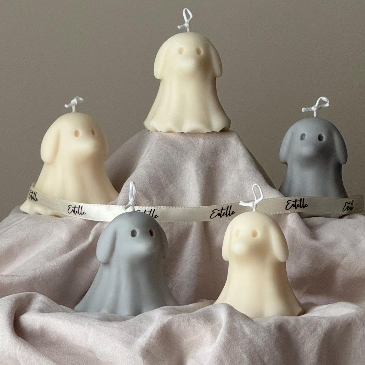 Halloween Dog Ghost Candle: Handmade Soy Wax Animal Gift-1