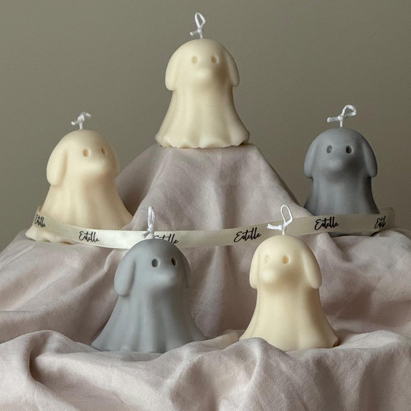 Halloween Dog Ghost Candle: Handmade Soy Wax Animal Gift-5