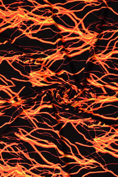 Fire Lava Print Nylon Spandex Fabric: 4-Way Stretch Activewear-1