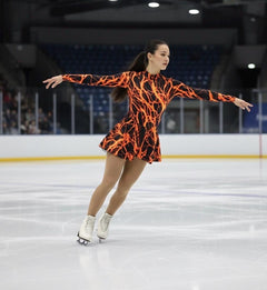Fire Lava Print Nylon Spandex Fabric: 4-Way Stretch Activewear-5