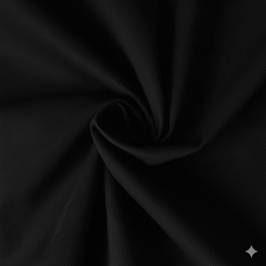 Black and White Twill Fabric: 65/35 Poly-Cotton Blend, 57" Wide-3