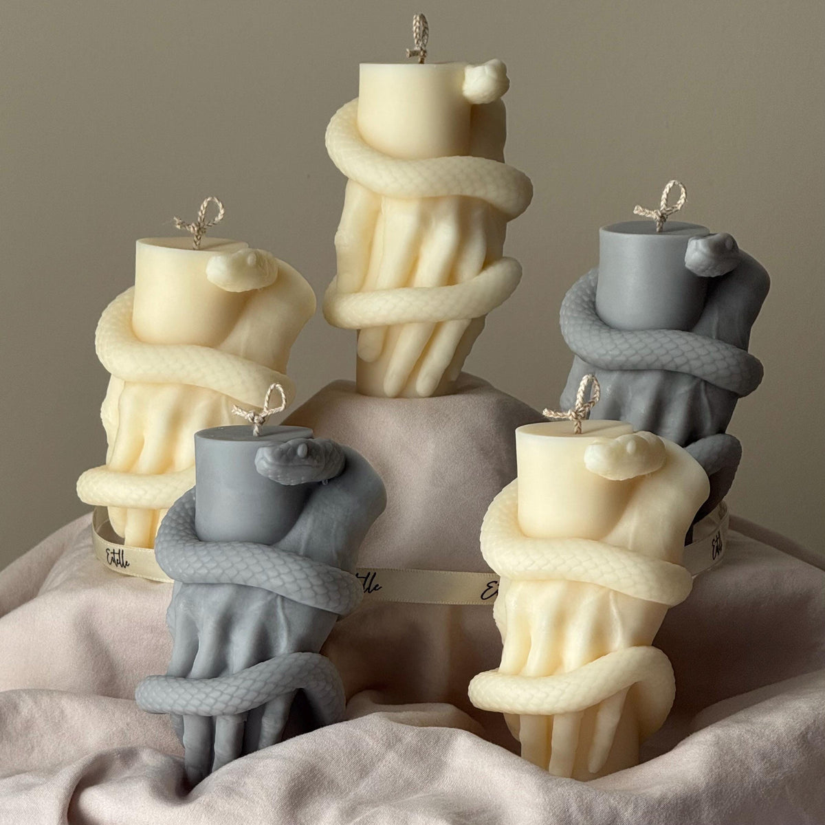 Snake Pillar Candle: Serpent Design Candle, Mystical Decor, Gothic Home Accent-3
