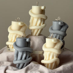 Snake Pillar Candle: Serpent Design Candle, Mystical Decor, Gothic Home Accent-4