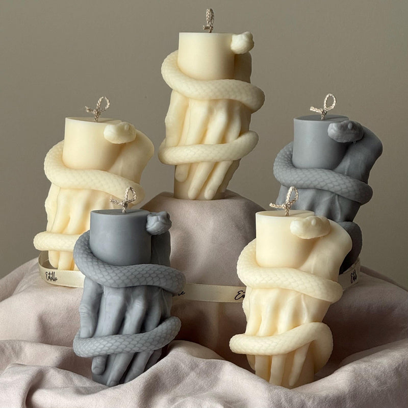 Snake Pillar Candle: Serpent Design Candle, Mystical Decor, Gothic Home Accent-4