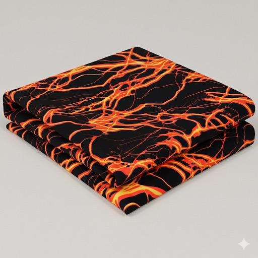 Fire Lava Print Nylon Spandex Fabric: 4-Way Stretch Activewear-7