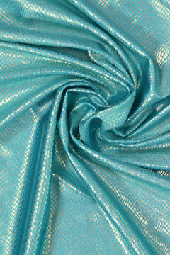 Foil Snake Print Spandex Fabric: Purple, Pink & Turquoise Metallic 4-Way Stretch-5