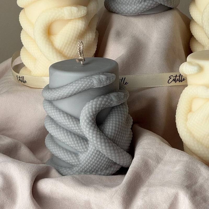 Snake Hand Pillar Candle: Serpent Design Candle, Mystical Decor, Gothic Home Accent-3