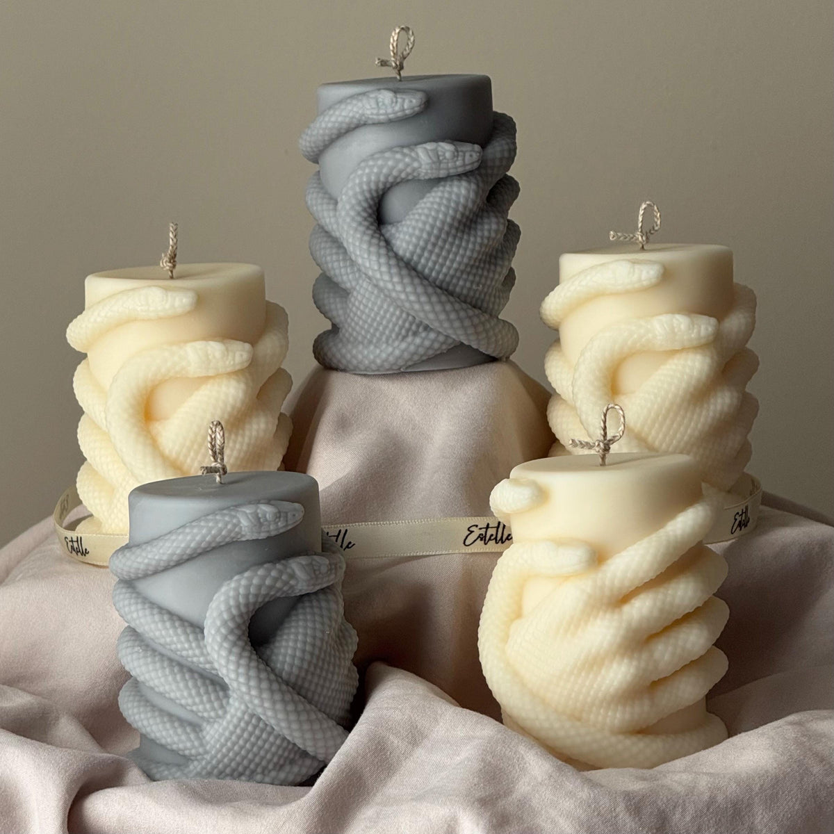 Snake Hand Pillar Candle: Serpent Design Candle, Mystical Decor, Gothic Home Accent-1