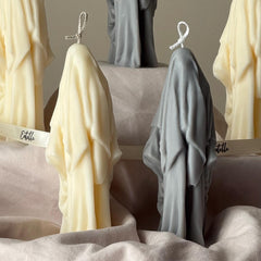 Handmade Ghost Candle: Spooky Halloween Decor, Soy Wax-2