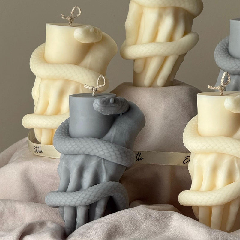 Snake Pillar Candle: Serpent Design Candle, Mystical Decor, Gothic Home Accent-2