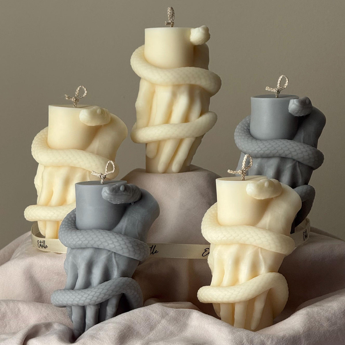 Snake Pillar Candle: Serpent Design Candle, Mystical Decor, Gothic Home Accent-1