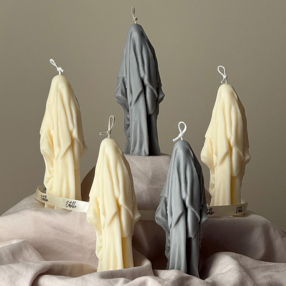 Handmade Ghost Candle: Spooky Halloween Decor, Soy Wax-3