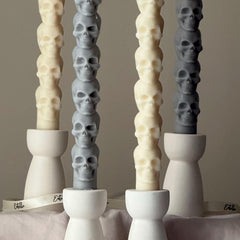 Hand Poured Soy Wax Skull Taper Candle: Halloween Decor-2