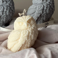 Handmade Owl Candle: Soy Wax Sculptural Home Decor-2