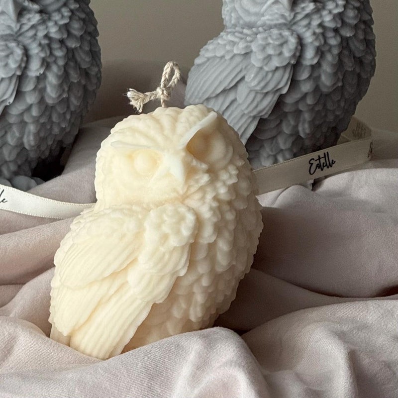 Handmade Owl Candle: Soy Wax Sculptural Home Decor-2