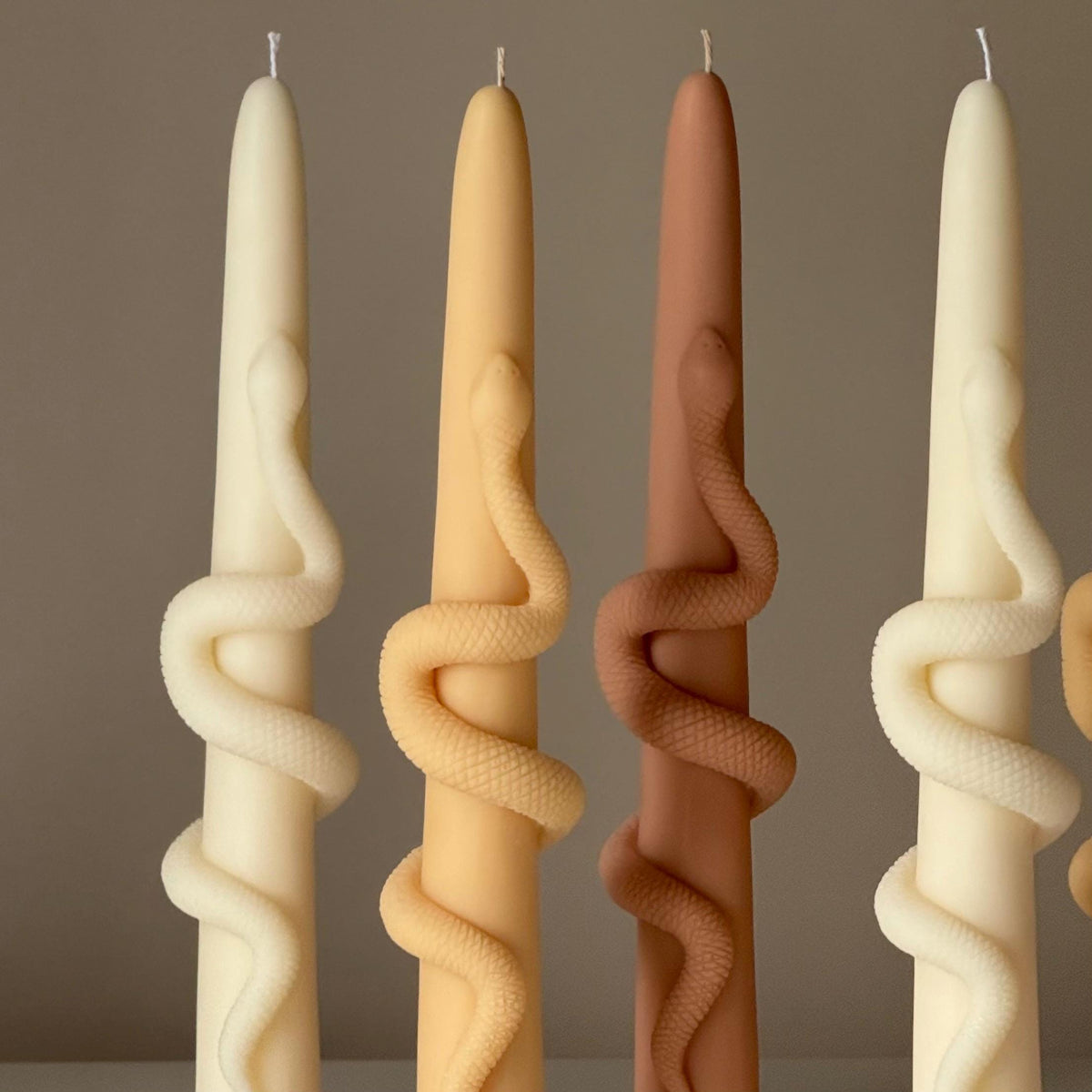 Snake Taper Soy Wax Candle: Decorative Column Pillar Candle-8