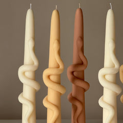 Snake Taper Soy Wax Candle: Decorative Column Pillar Candle-8