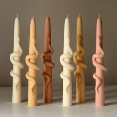 Snake Taper Soy Wax Candle: Decorative Column Pillar Candle-1