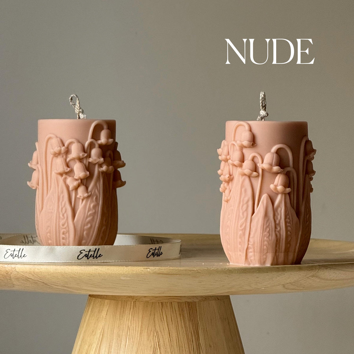 Lily of the valley Pillar Candle | Handmade Decorative Candle-4